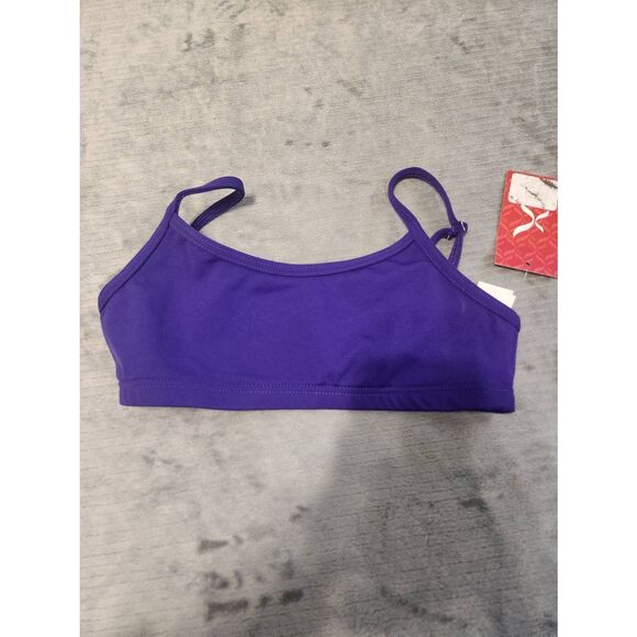 NWT Capezio Team Basics Camisole Bra Top - Child Large Purple - Picture 1 of 3